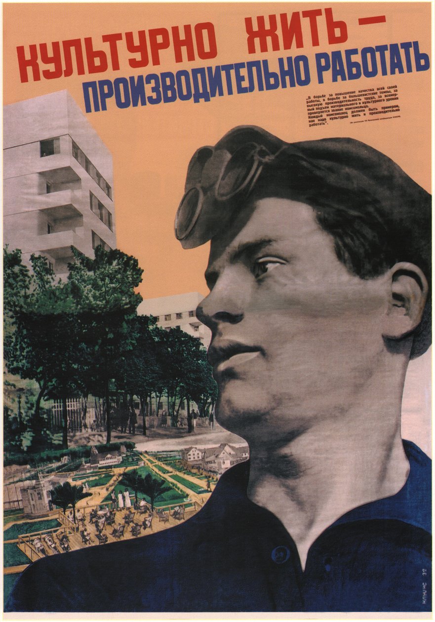 Vida culta - trabajo con alta productividad, 1932 de Gustav Klutsis