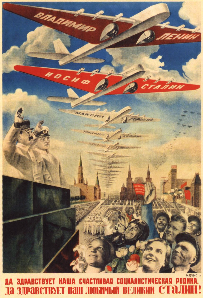 ¡Viva nuestra feliz patria socialista! Póster, 1935 de Gustav Klutsis