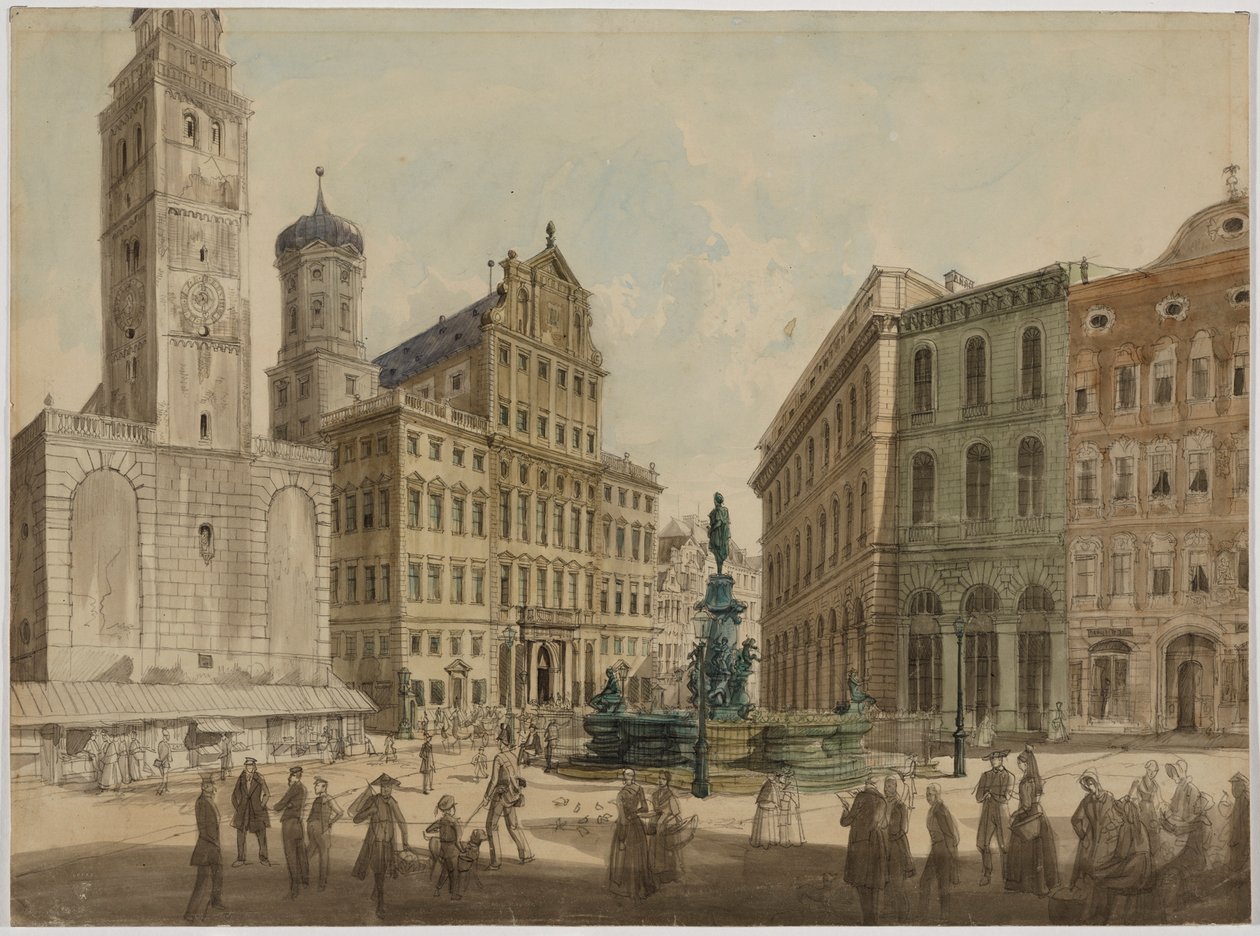Torre Perlach y Ayuntamiento de Augsburgo de Gustav Kraus