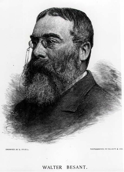 Sir Walter Besant (1836-1901) grabado por Gustav Kruell (1843-1907) de una fotografía de Elliot & Fry de Gustav Kruell