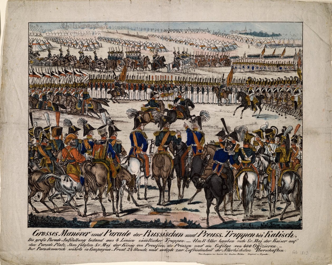 Desfile ruso-prusiano en Kalisz de Gustav Kühn