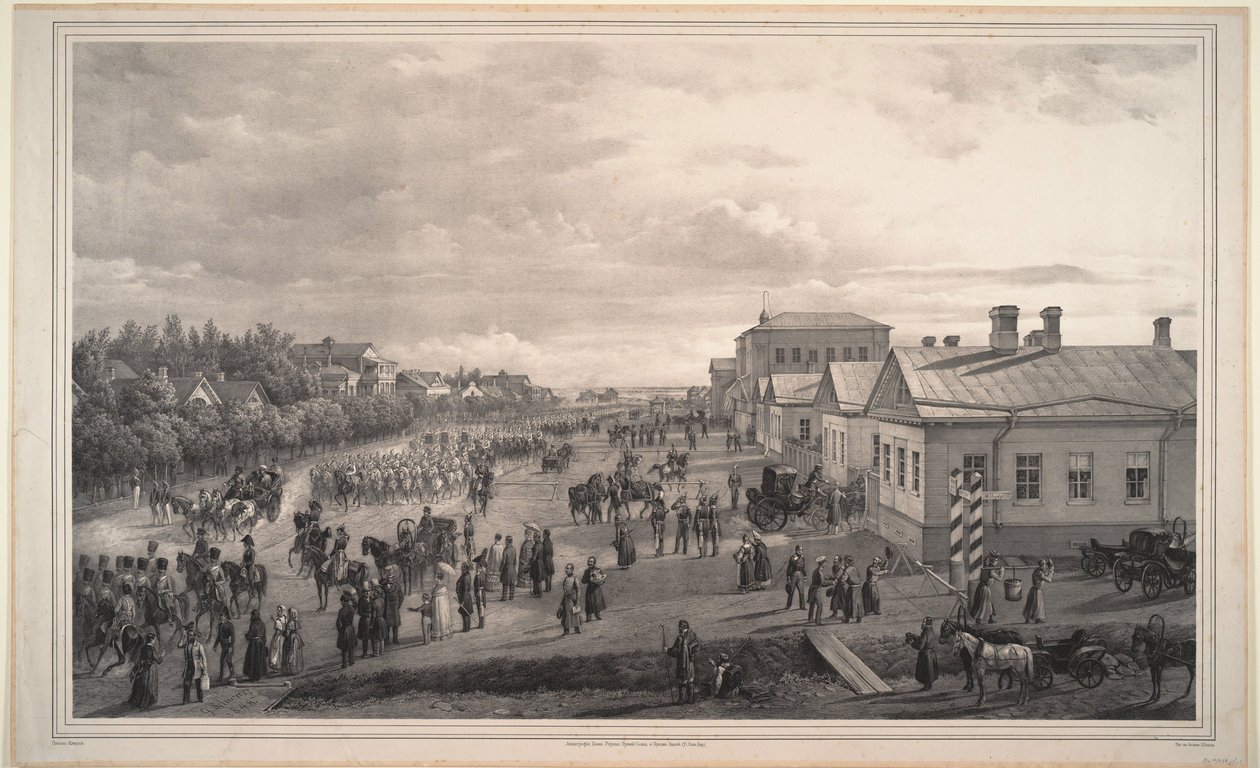 Desfile de los Chevalier Gardes por Krasnoye Selo, 1848 de Gustav Schwarz