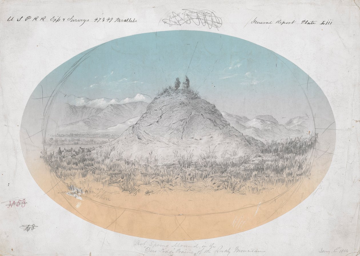 Montículo de aguas termales en el de Gustav Sohon