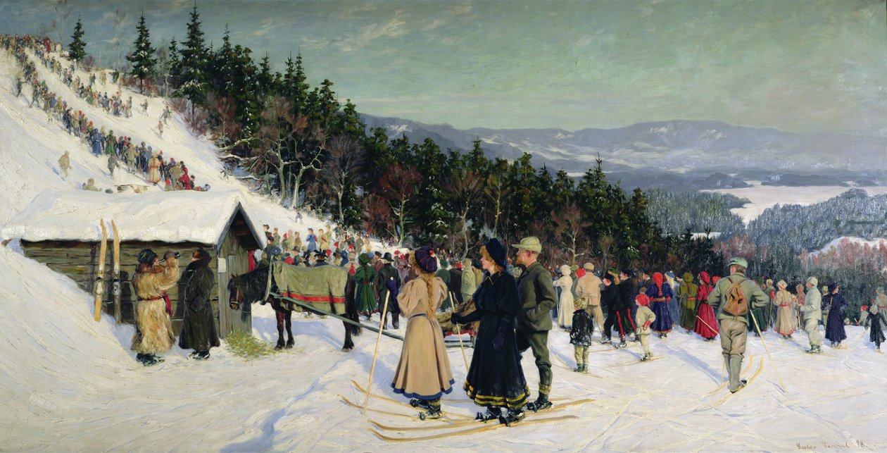 Competición de esquí en Fjelkenhill de Gustav Wentzel