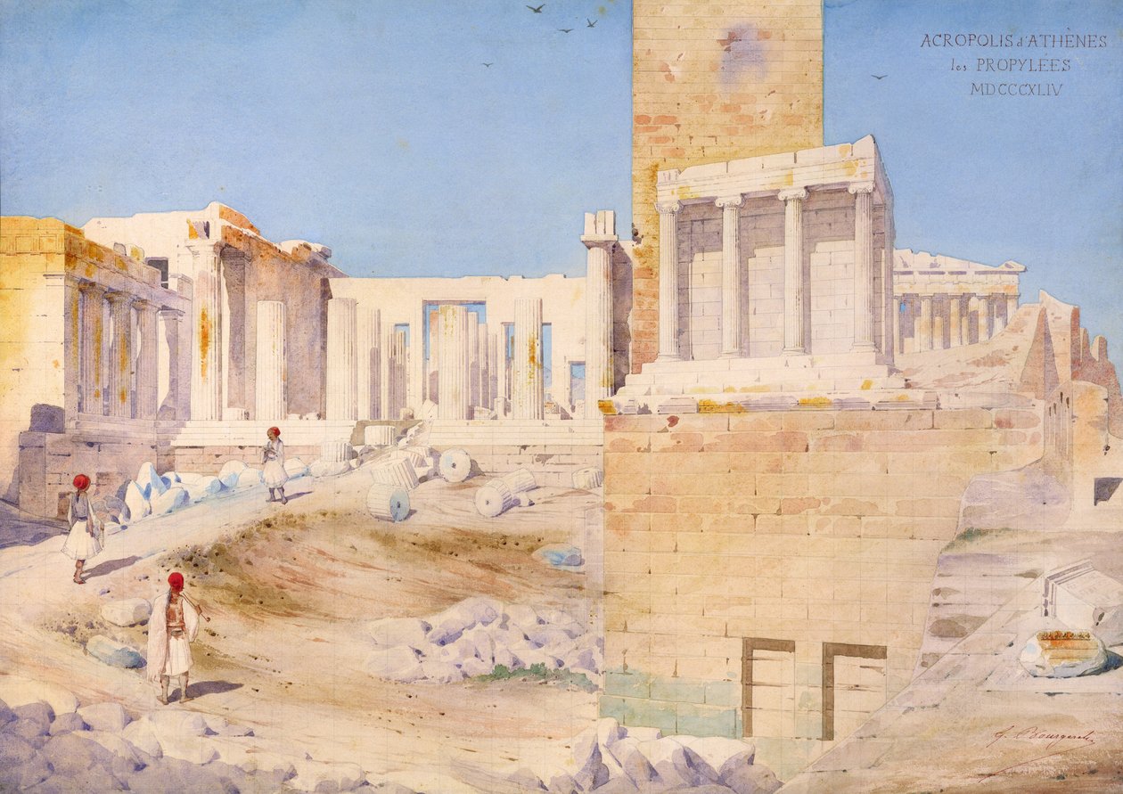 La Acrópolis en Atenas, 1844 de Gustave Bougerel