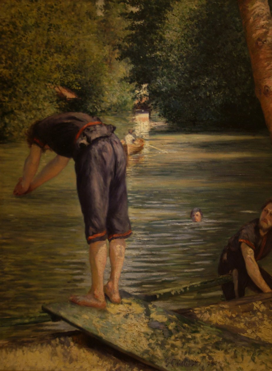 Bañistas, orilla del Yerres de Gustave Caillebotte