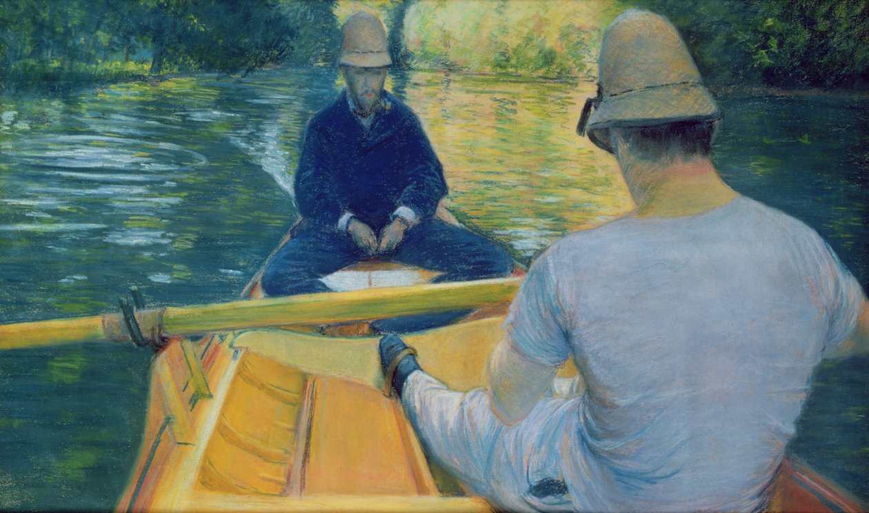 Remeros en el Yerres de Gustave Caillebotte