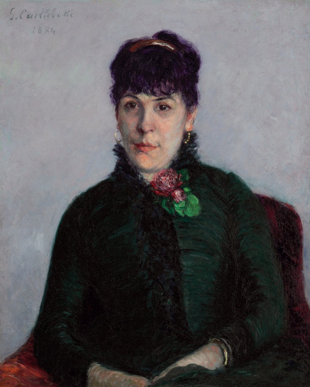 La mujer con la rosa de Gustave Caillebotte