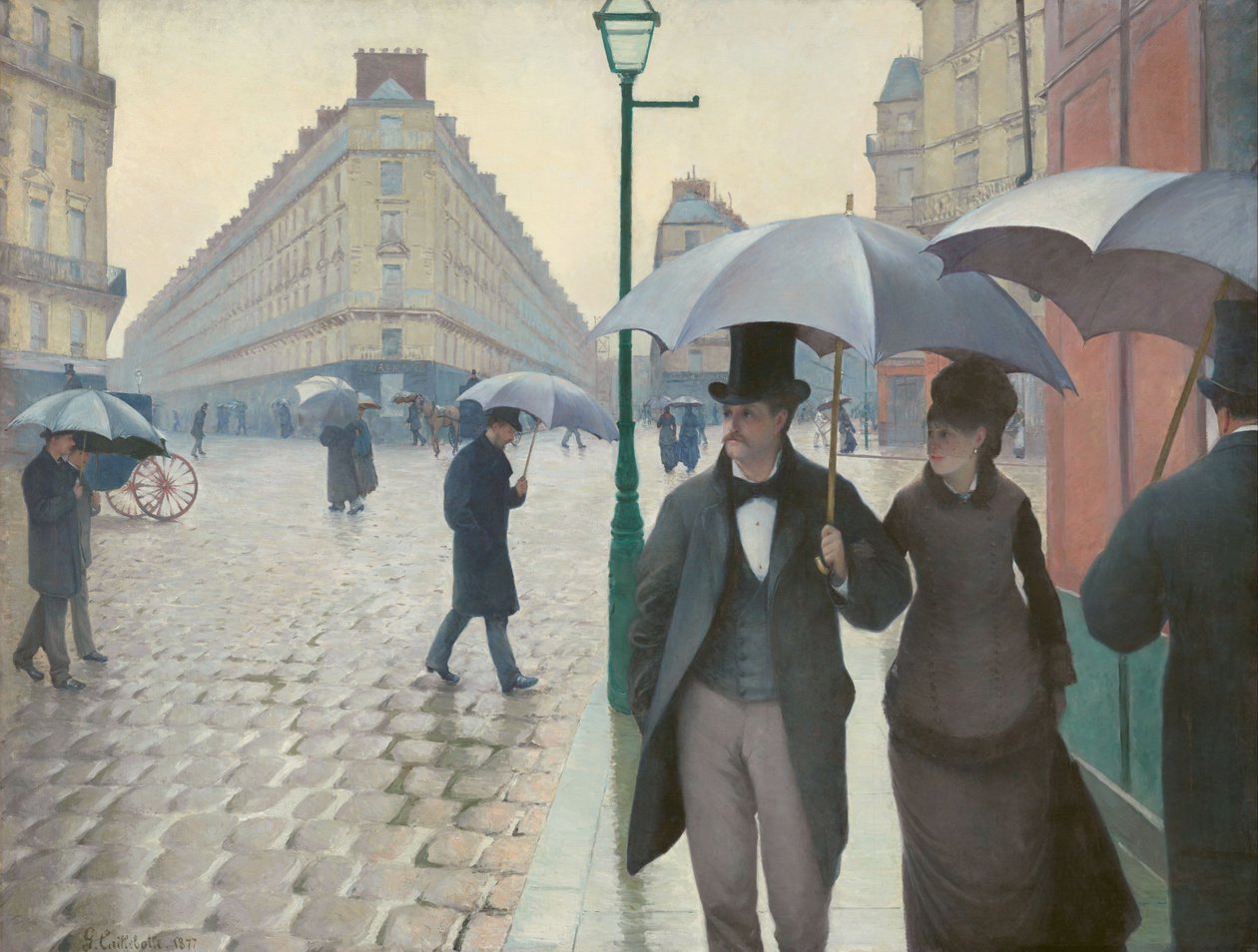 Calle de París; Día lluvioso de Gustave Caillebotte