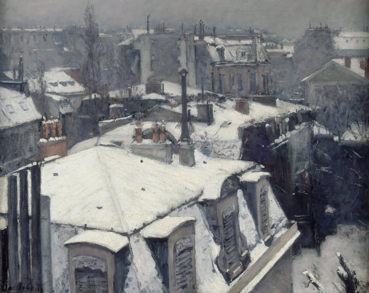 Tejados en la nieve de Gustave Caillebotte