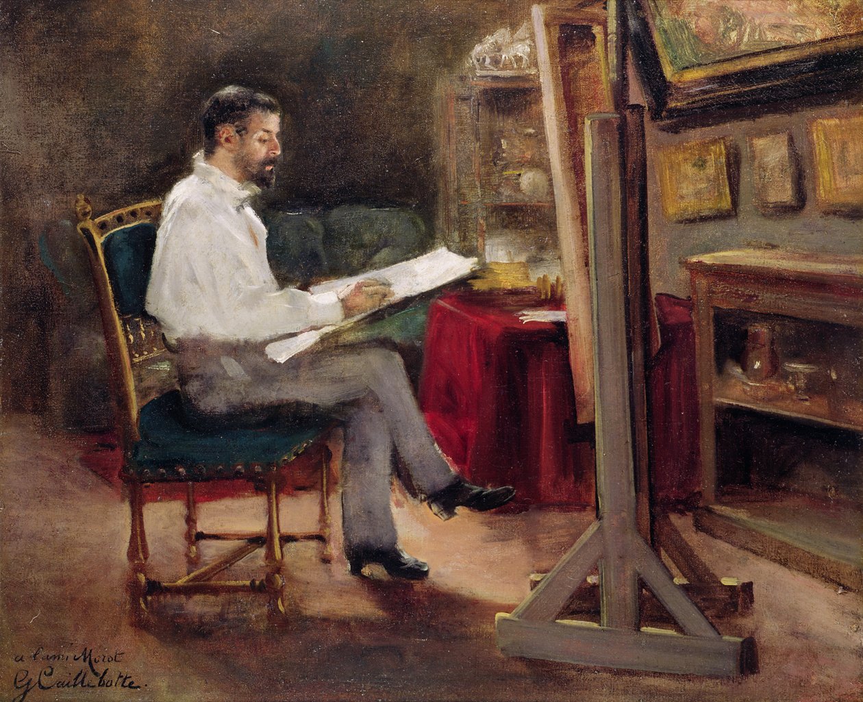 El artista Morot en su estudio, c.1874 de Gustave Caillebotte
