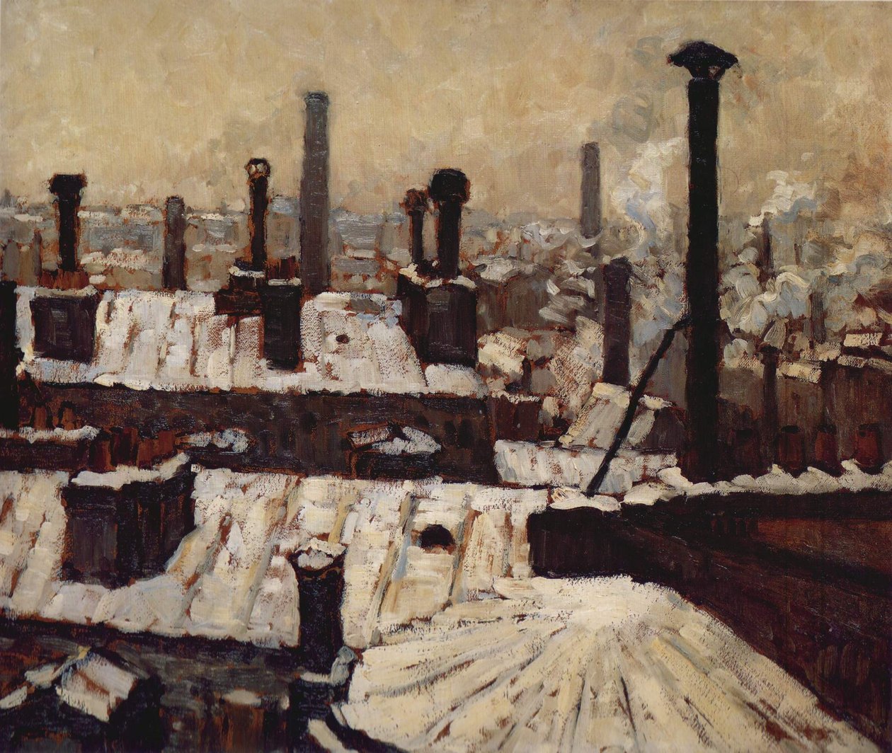 Tejados bajo la nieve, París de Gustave Caillebotte