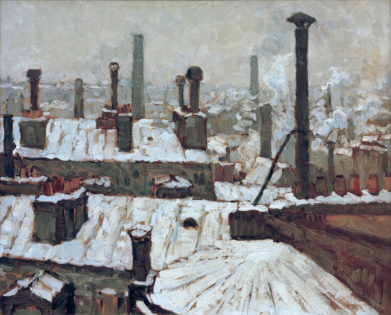 Techos nevados de Gustave Caillebotte