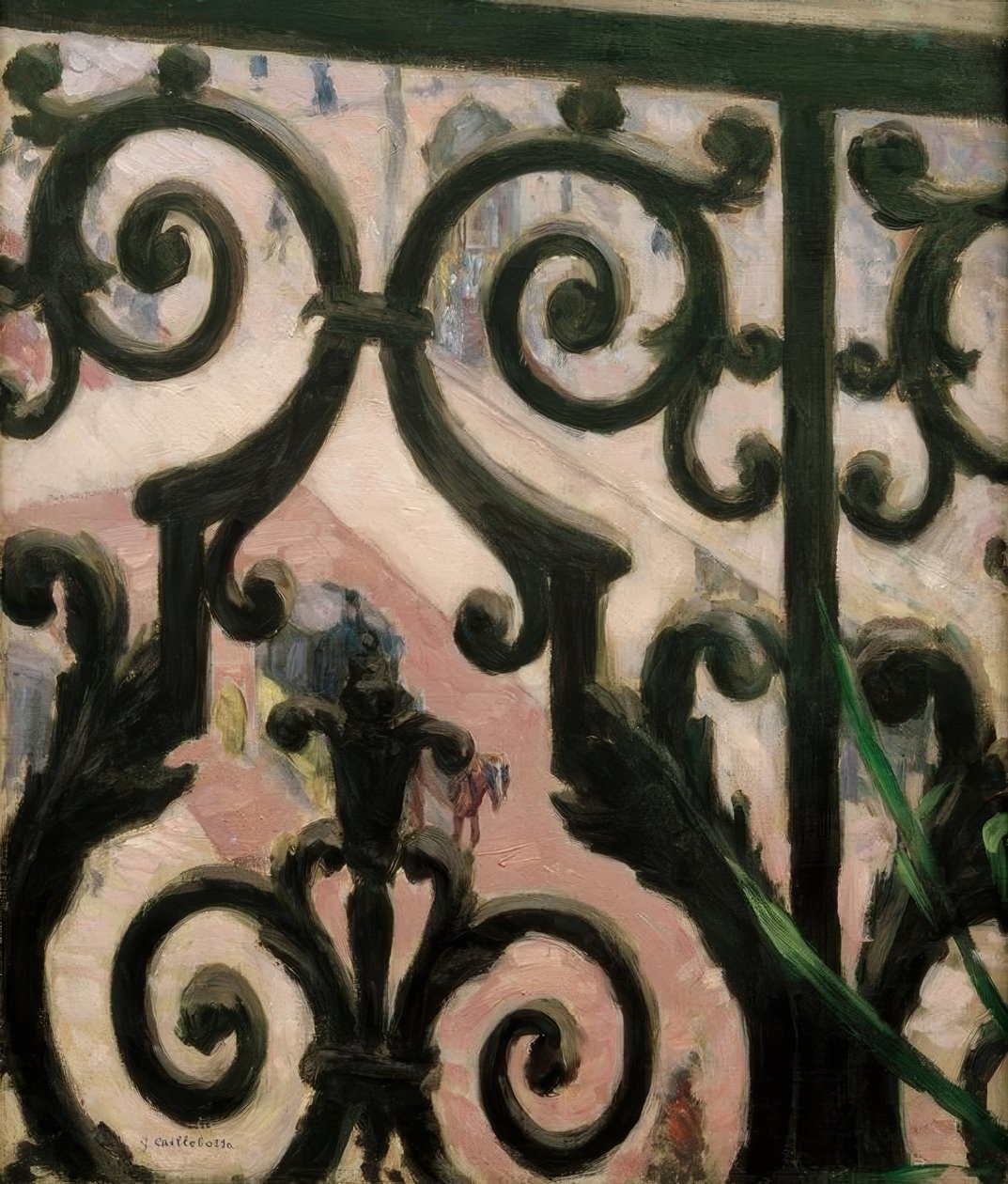 Vista a través de un balcón de Gustave Caillebotte
