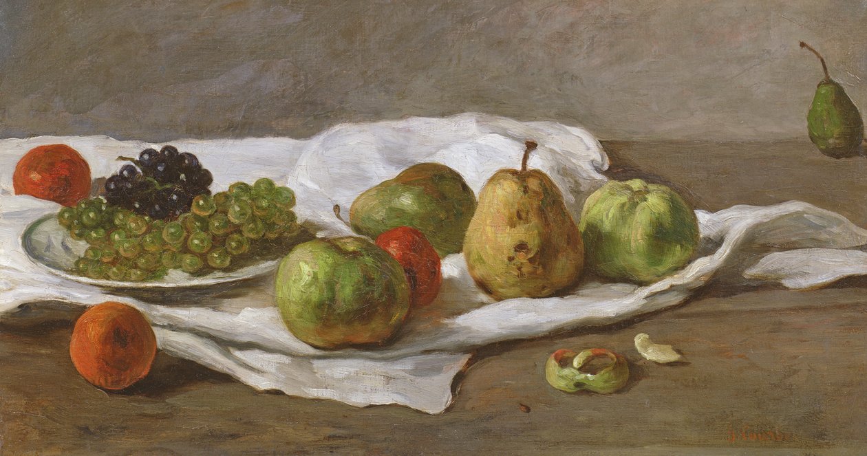 Manzanas, peras y uvas de Gustave Courbet