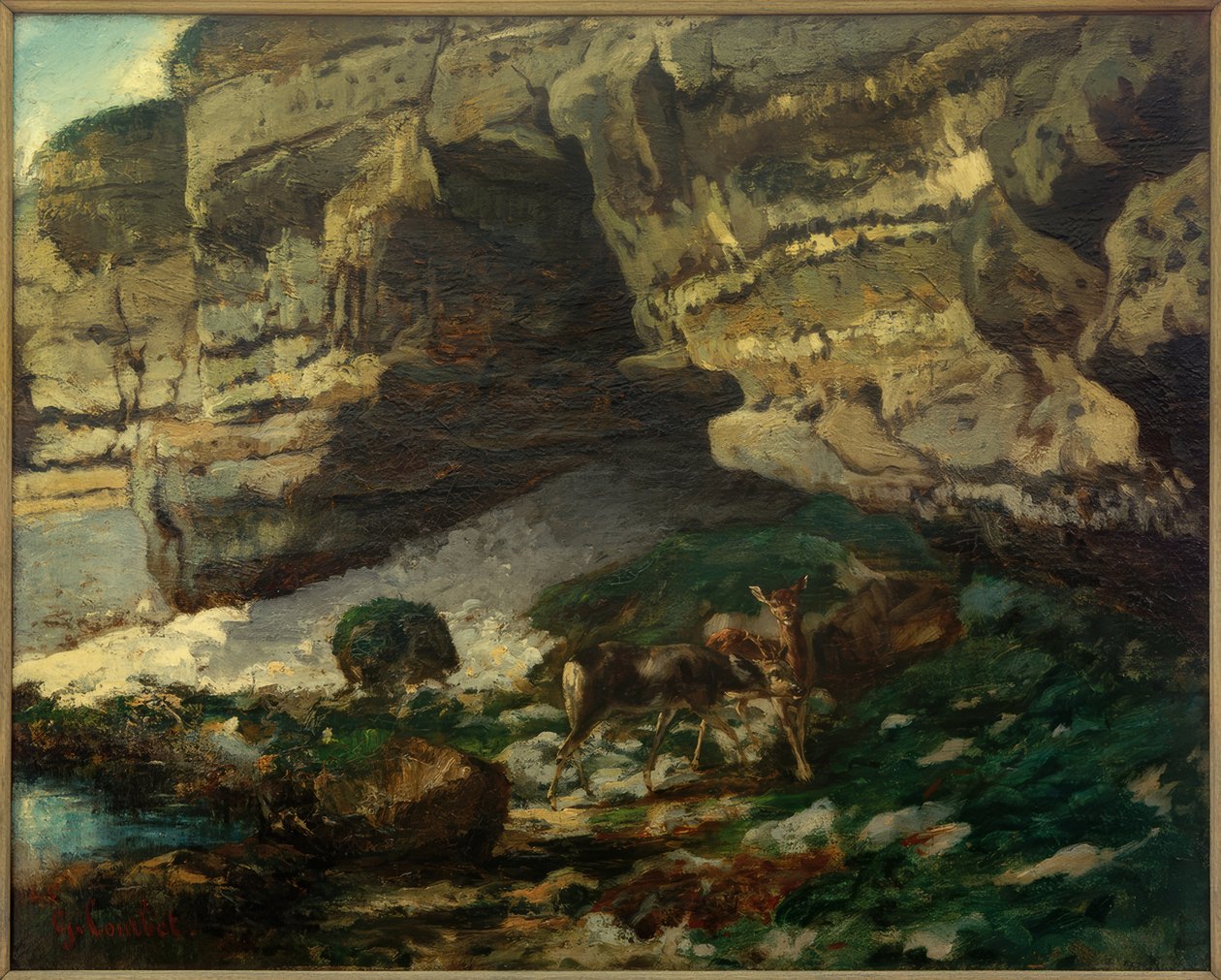 Corzos en la fuente de Gustave Courbet