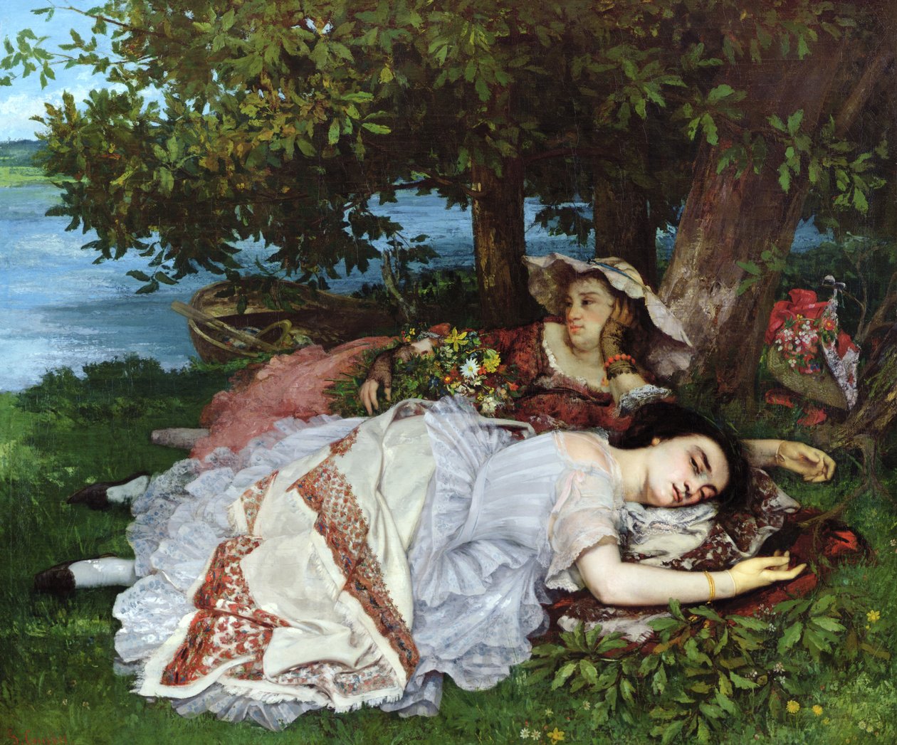 Chicas en las orillas del Sena, 1856-57 de Gustave Courbet