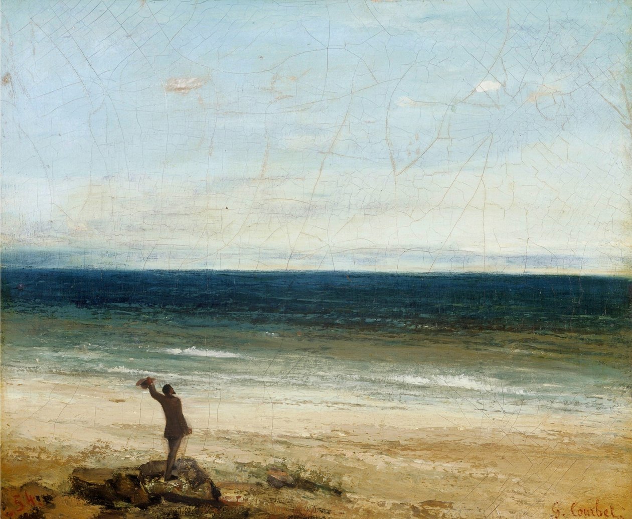La orilla del mar en Palavas de Gustave Courbet