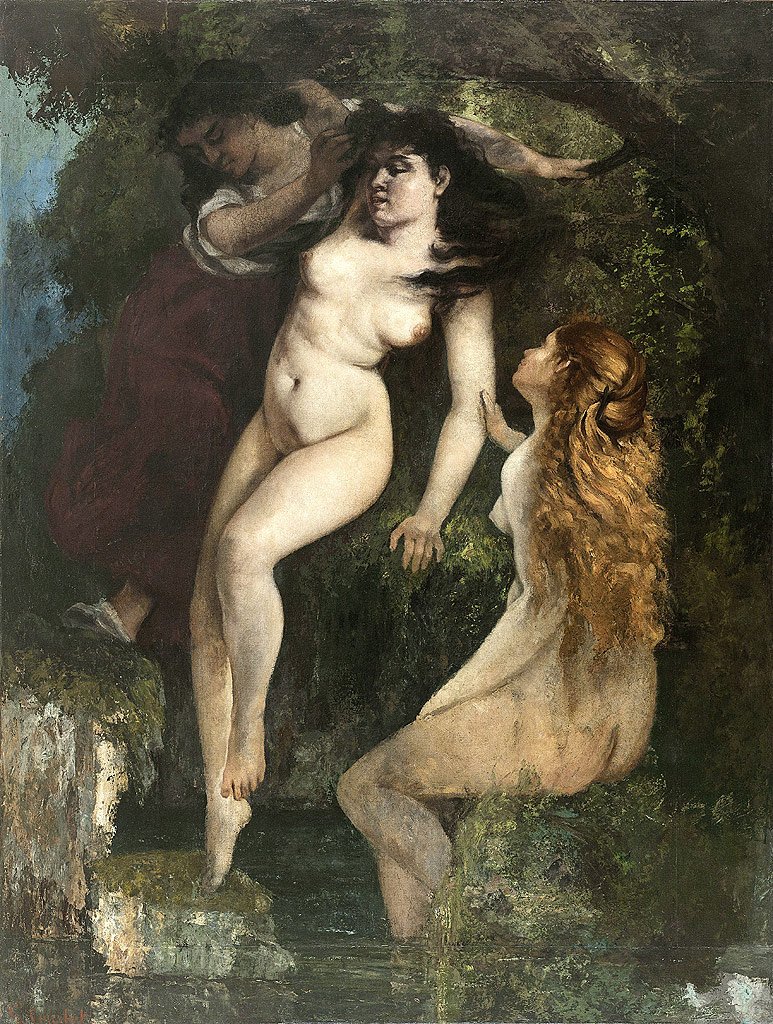 Las tres bañistas de Gustave Courbet