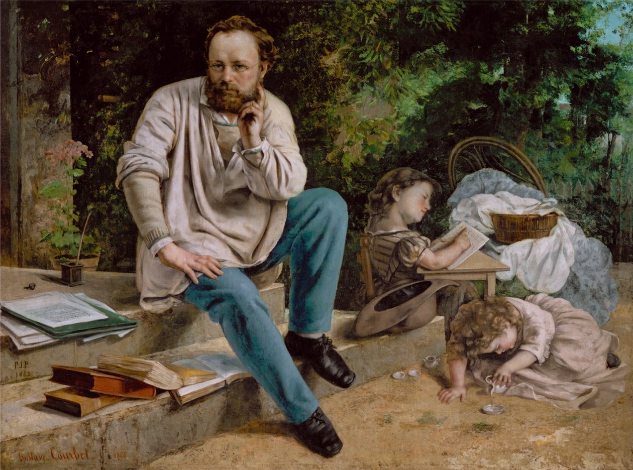 Pierre-Joseph Proudhon y sus hijos de Gustave Courbet