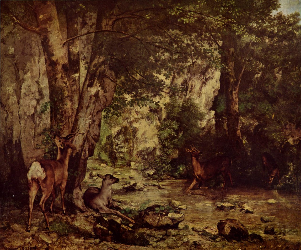 Corzo en el bosque de Gustave Courbet