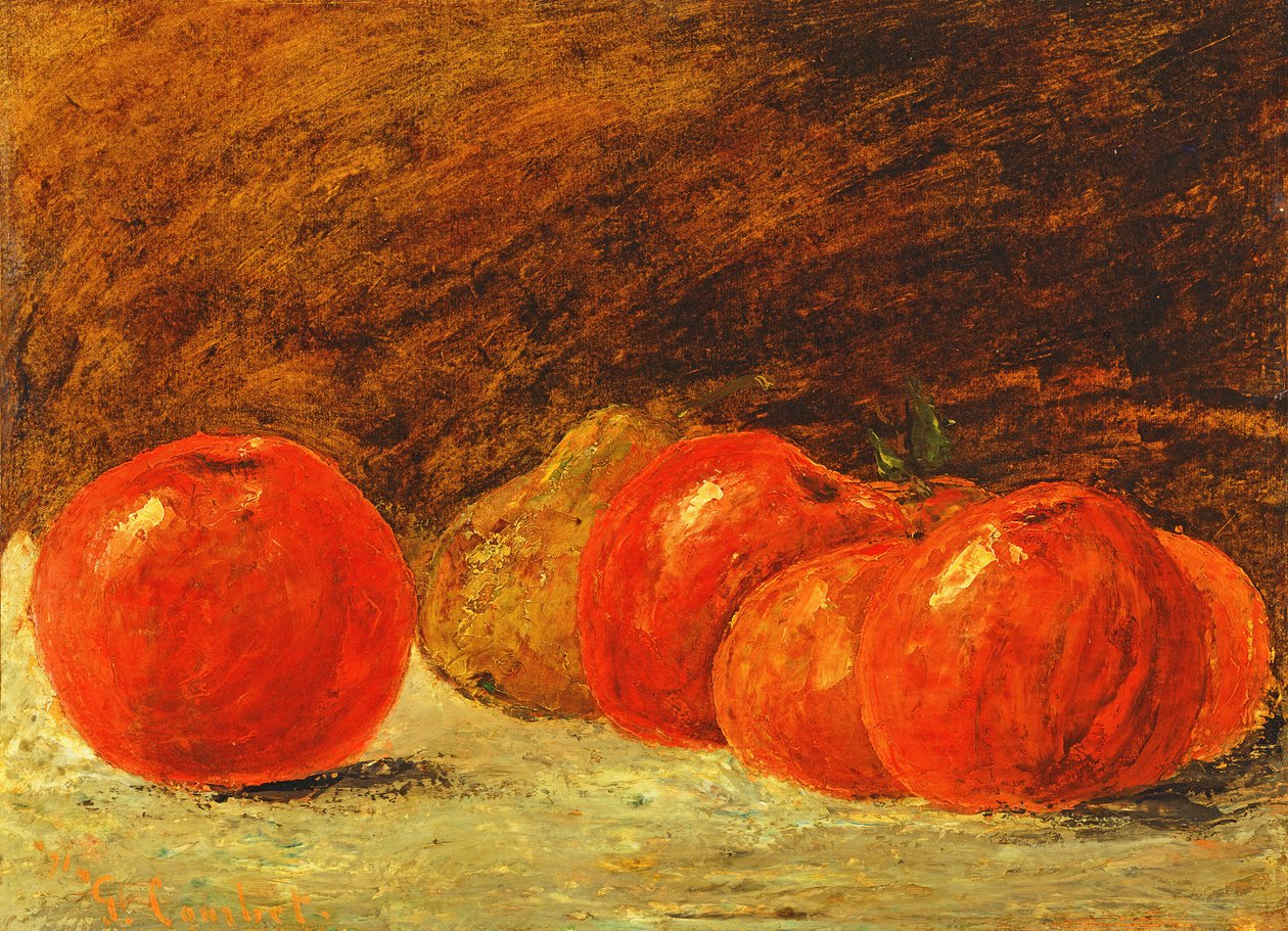 Naturaleza muerta con manzanas de Gustave Courbet