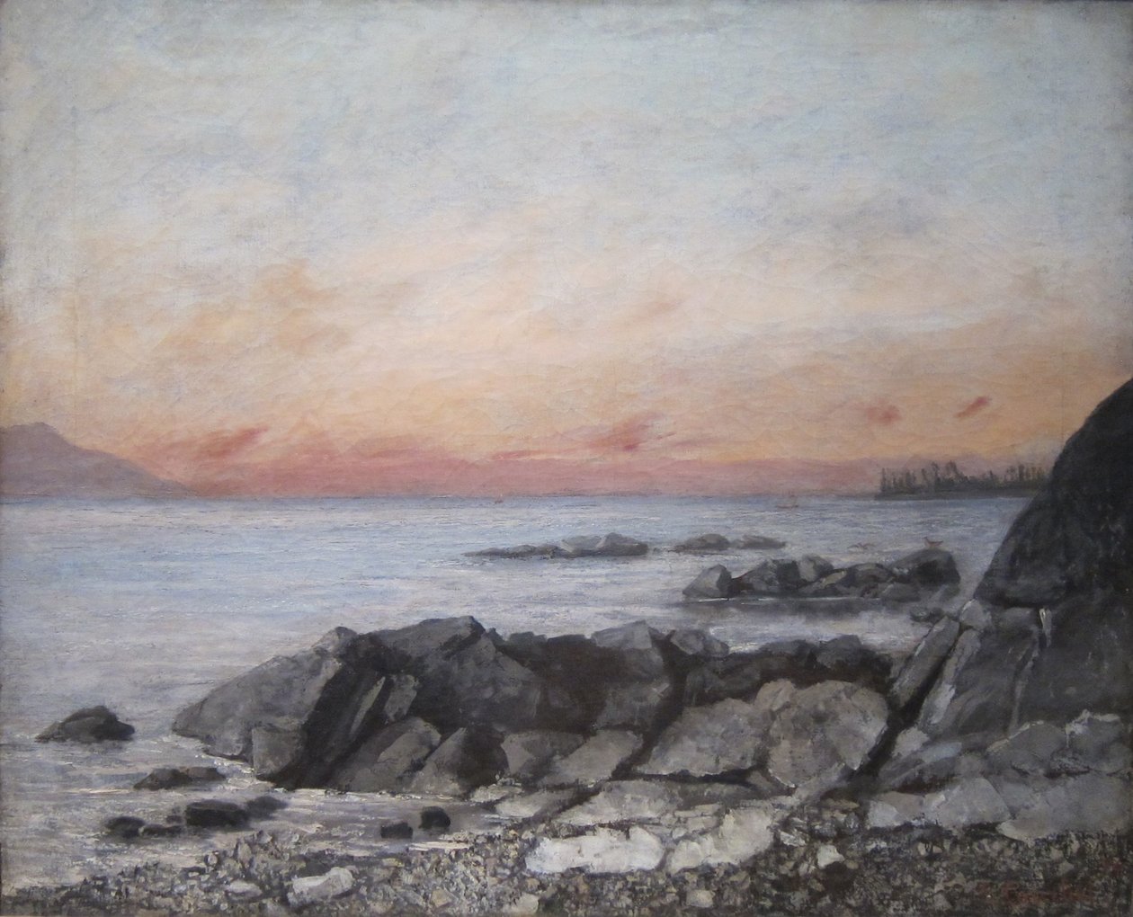 Atardecer, Vevey, Suiza de Gustave Courbet