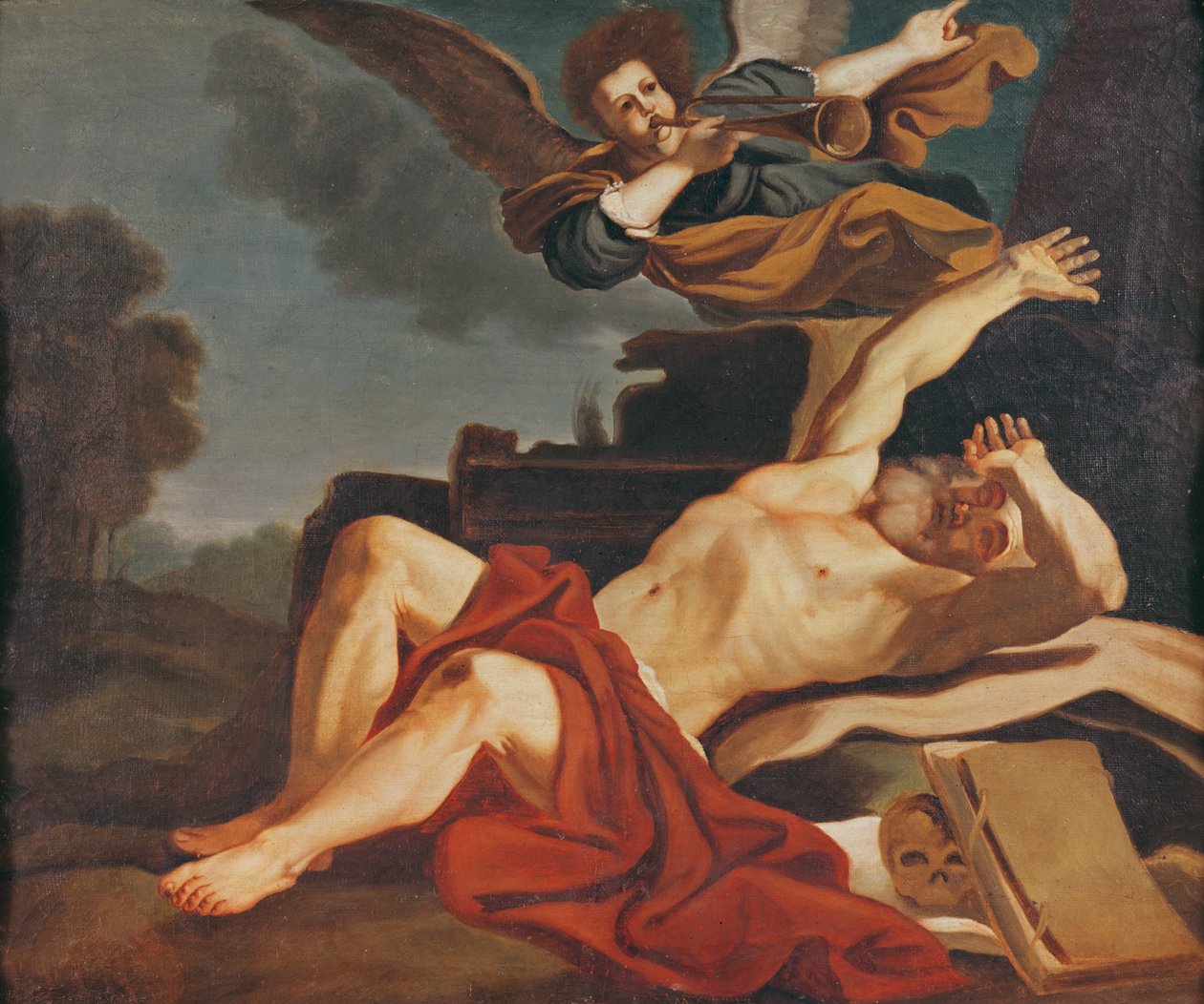El despertar de San Jerónimo, una copia de la obra de Giovanni Francesco Barbieri, 1841 de Gustave Courbet