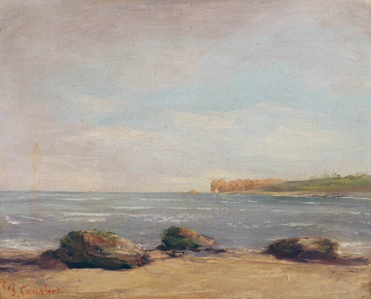 La playa en Etretat, 1872 de Gustave Courbet