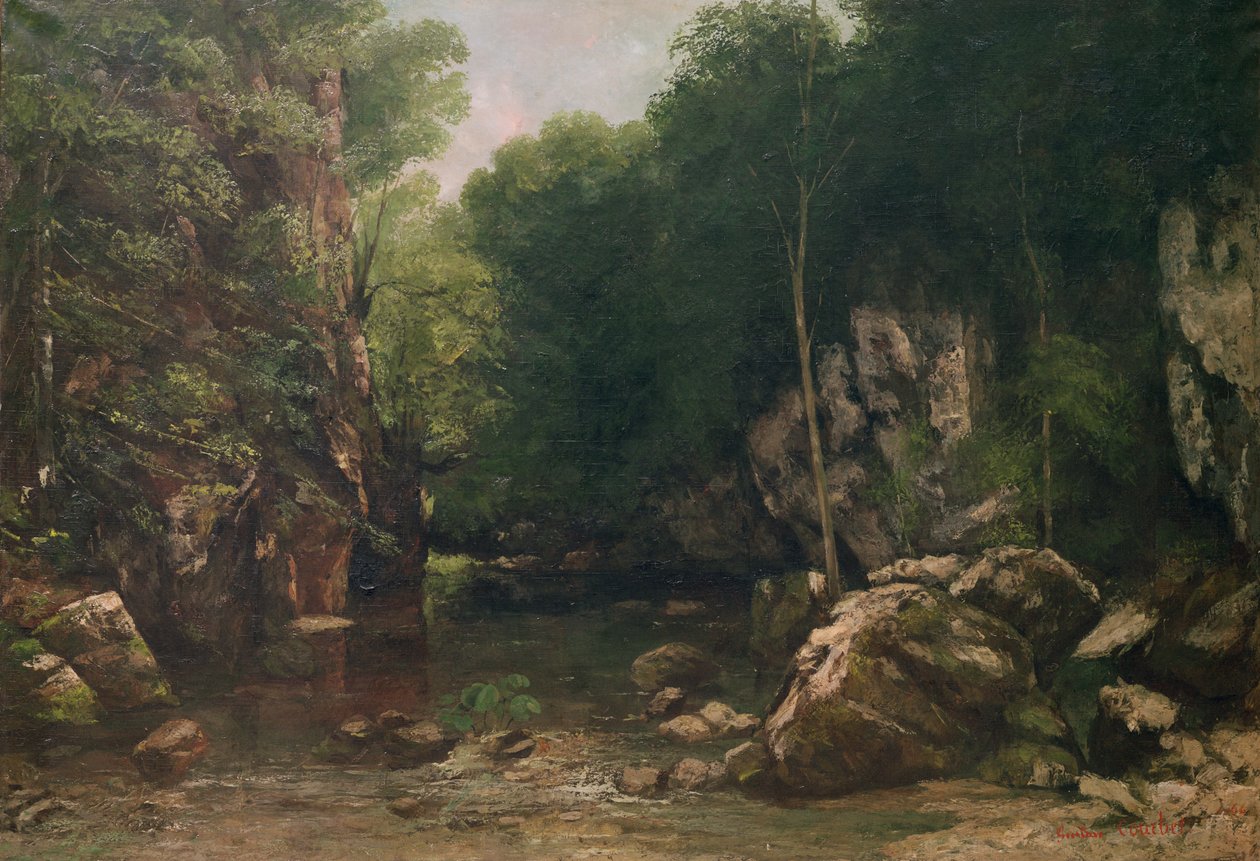 El Arroyo Cubierto, o El Arroyo Oscuro, 1865 de Gustave Courbet