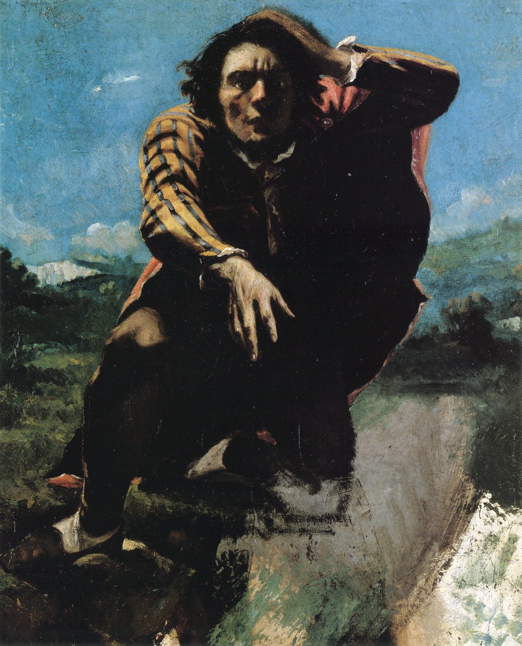 El hombre enloquecido por el miedo de Gustave Courbet