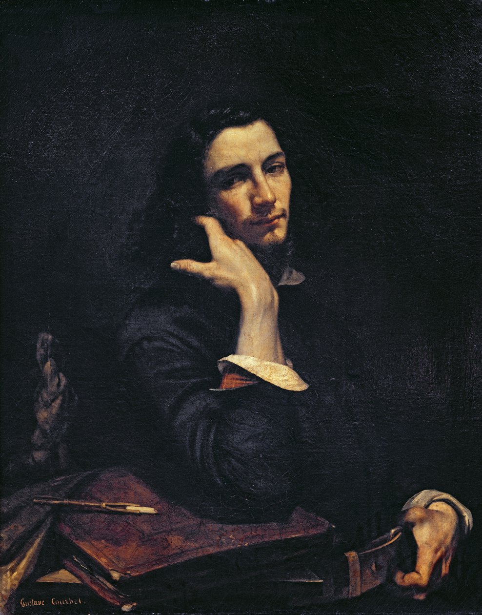 El hombre con el cinturón de cuero. Retrato del artista de Gustave Courbet