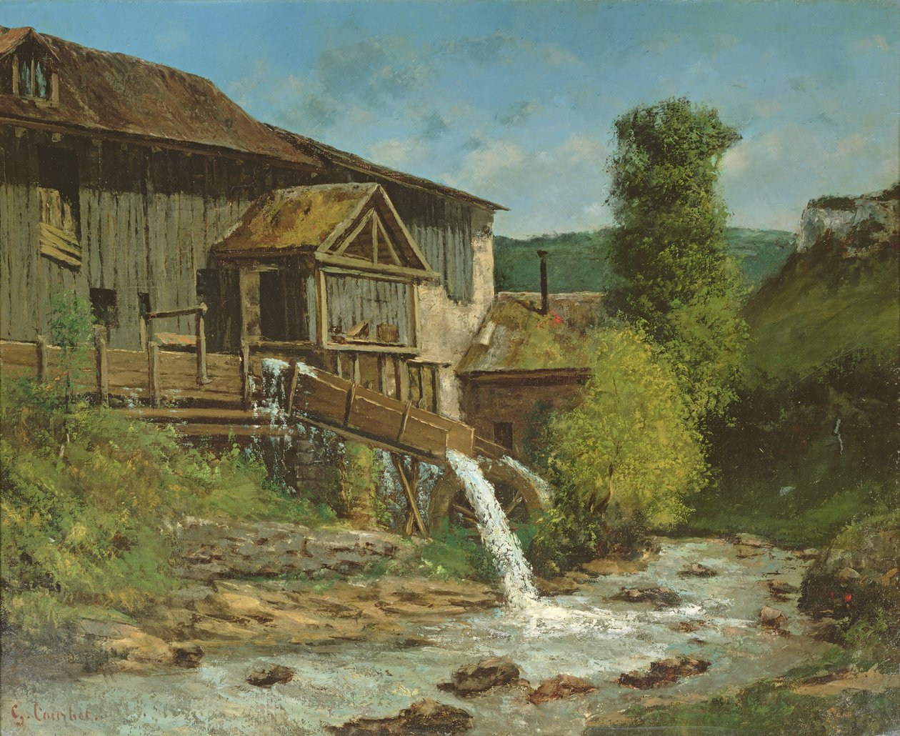 El Aserradero en el Río Gauffre de Gustave Courbet
