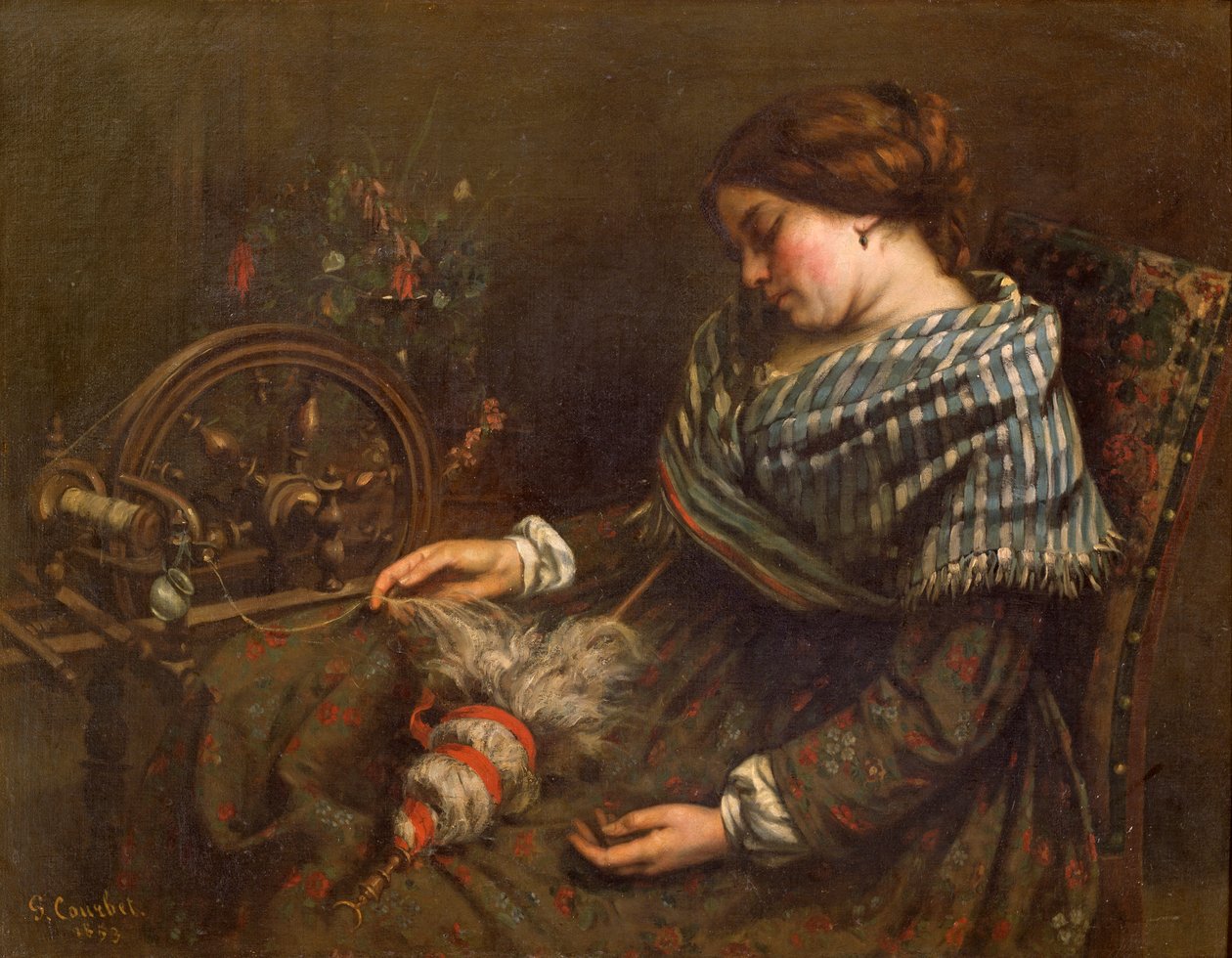 La Bordadora Dormida, 1853 de Gustave Courbet