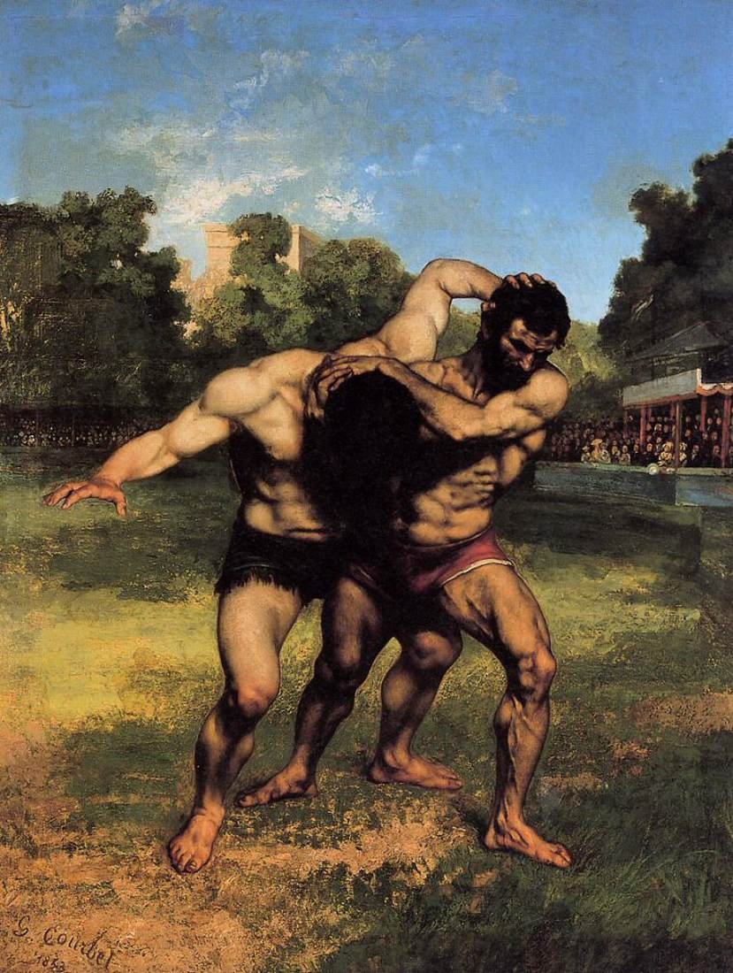 Los luchadores de Gustave Courbet