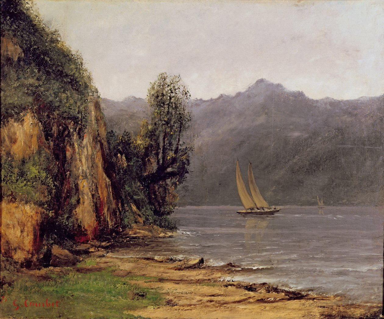 Vista del Lago Lemán, c.1873-77 de Gustave Courbet