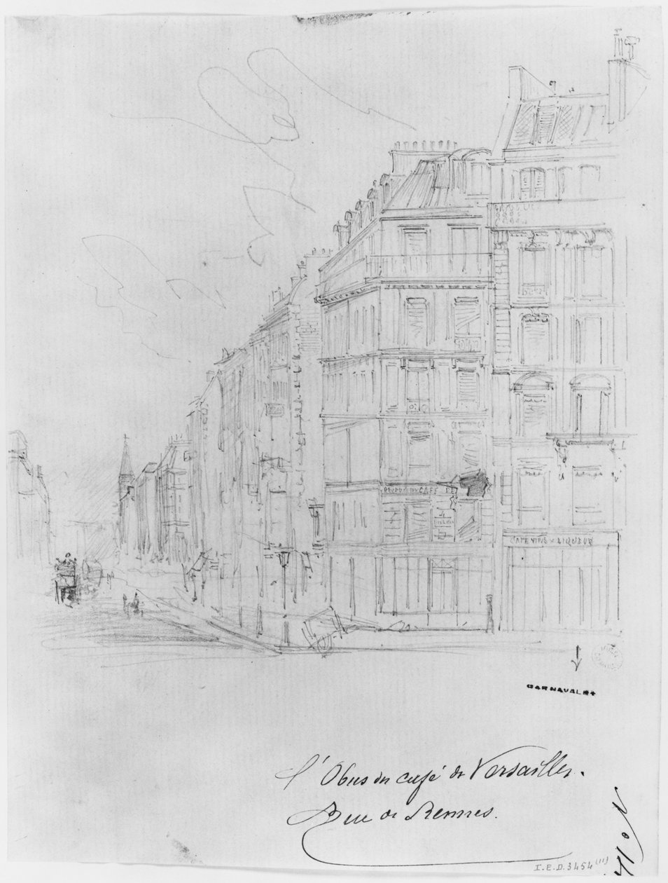 Álbum del sitio de París, Concha del Café de Versalles, rue de Rennes de Gustave Dore