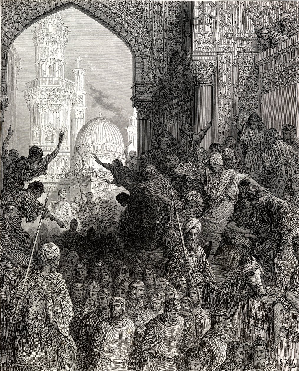Llegada a El Cairo de prisioneros de Múnich, ilustración de 