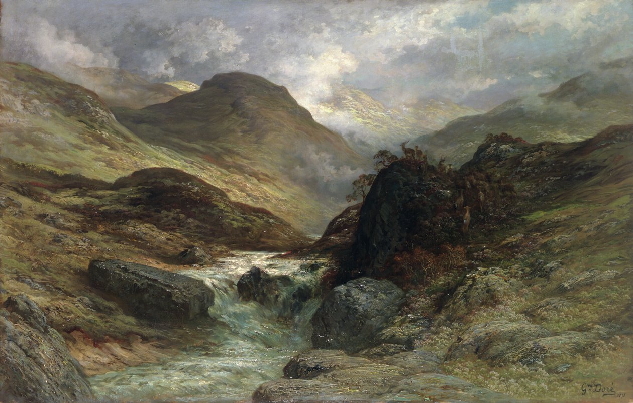Garganta en las montañas, 1878 de Gustave Dore