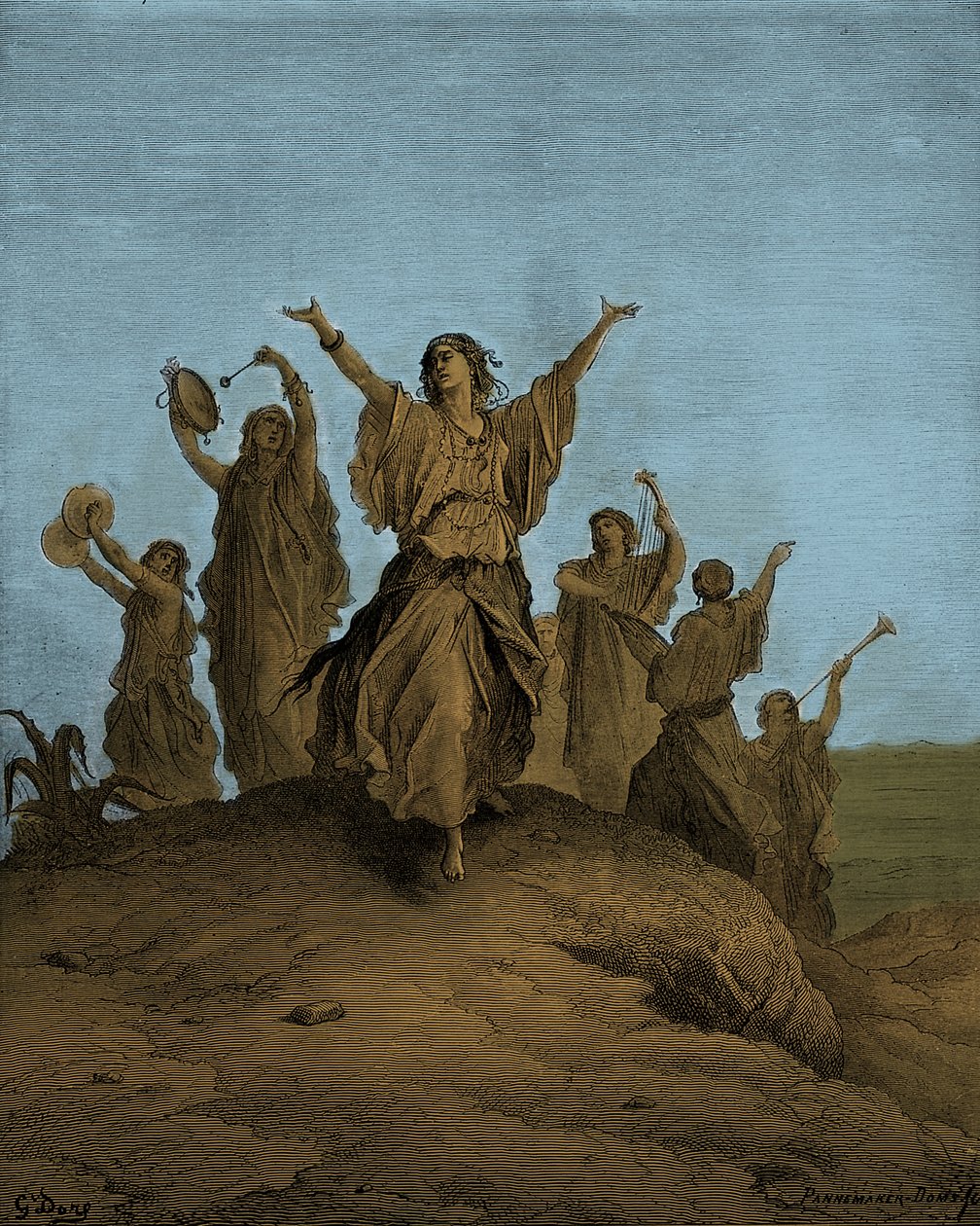 La hija de Jefté, Iphis, bailando hacia de Gustave Dore