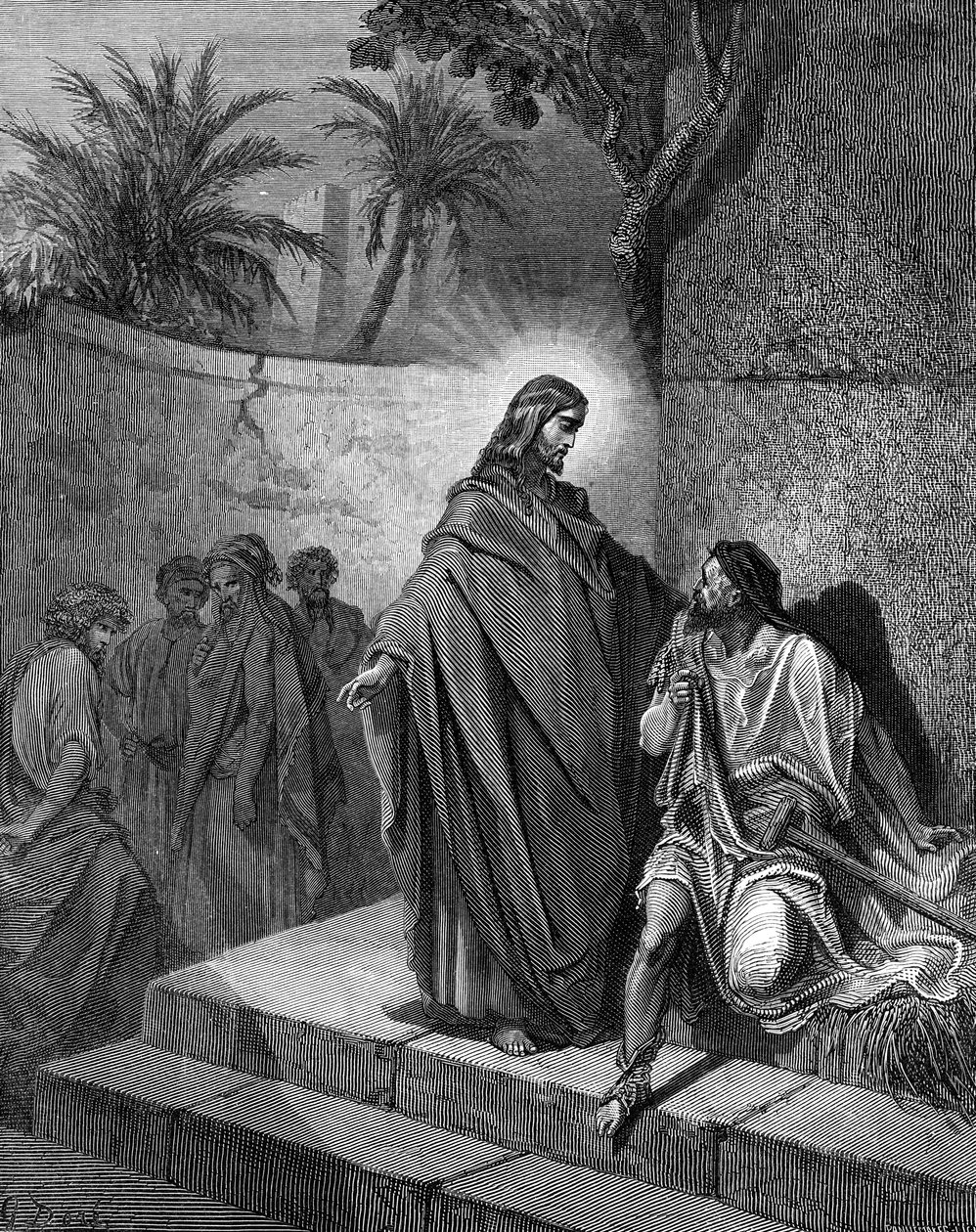 Jesús sana a un hombre paralítico de Gustave Dore
