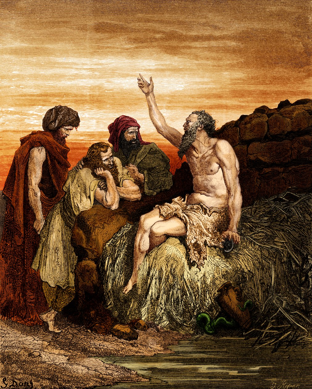 Job y sus amigos, grabado por Doré de Gustave Dore