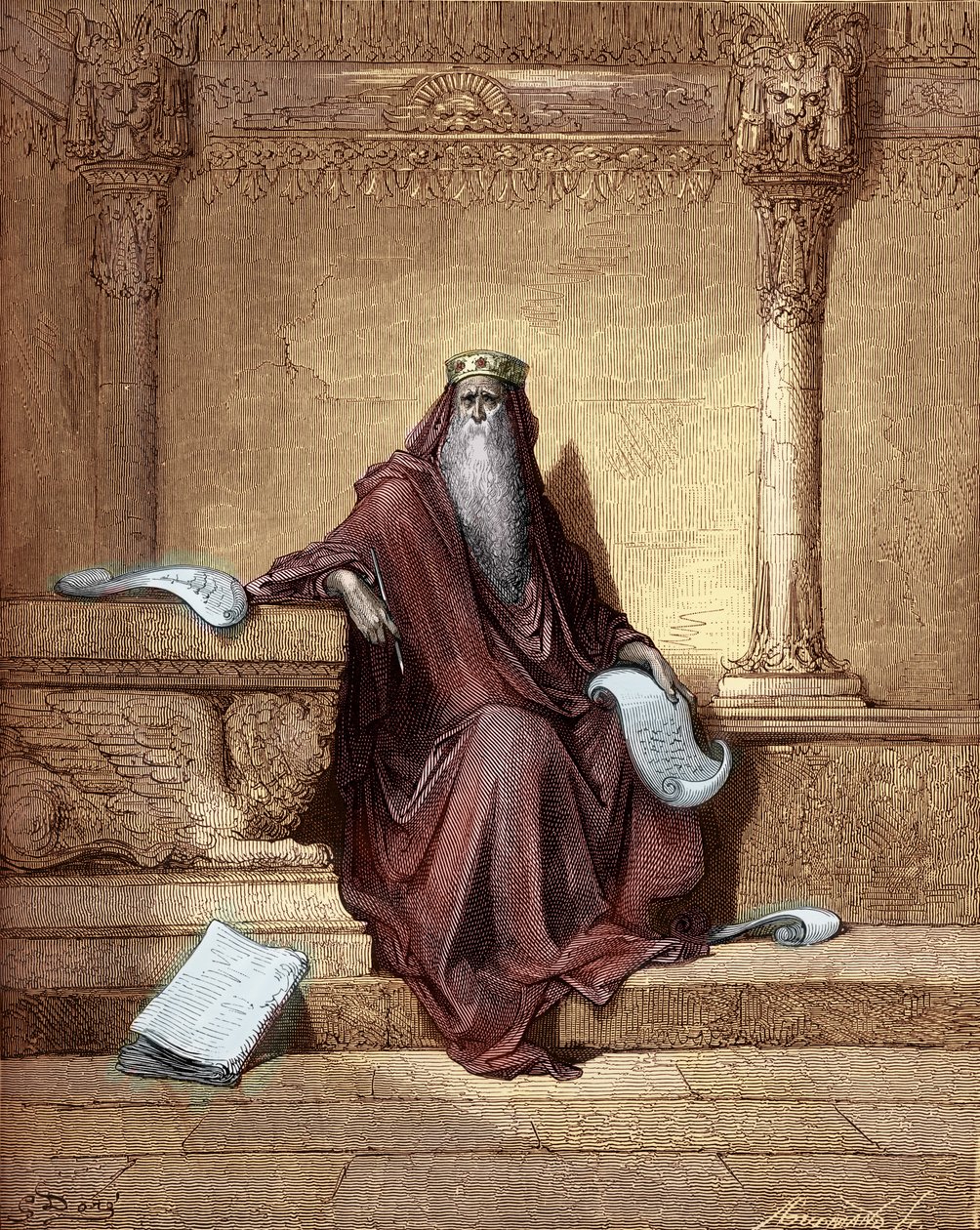Rey Salomón (grabado por Gustave Doré) - Biblia de Gustave Dore