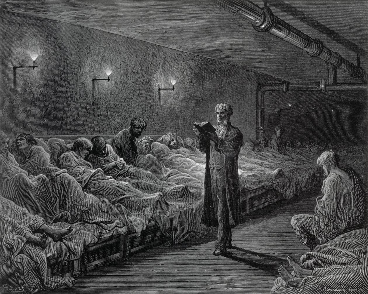 Lector de Escrituras en un Refugio Nocturno, de 