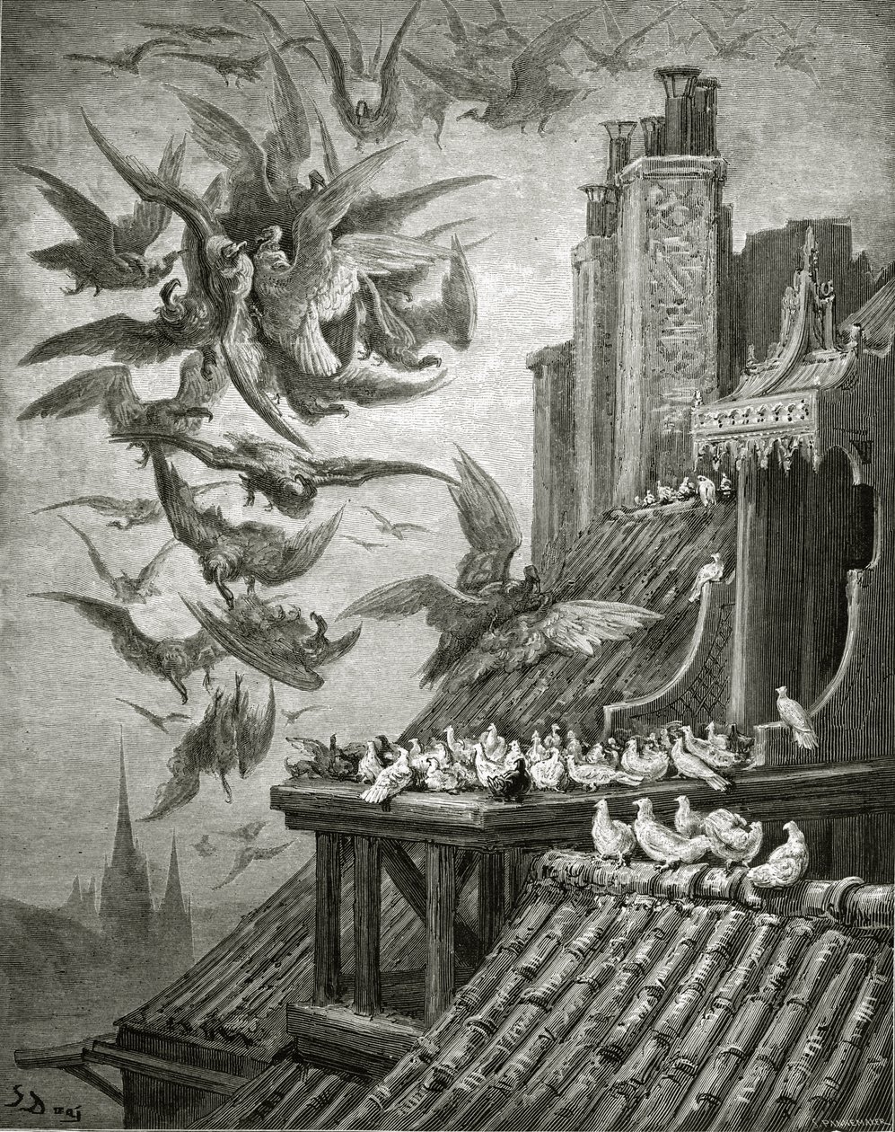 Las Águilas y Las Palomas, ilustración de 