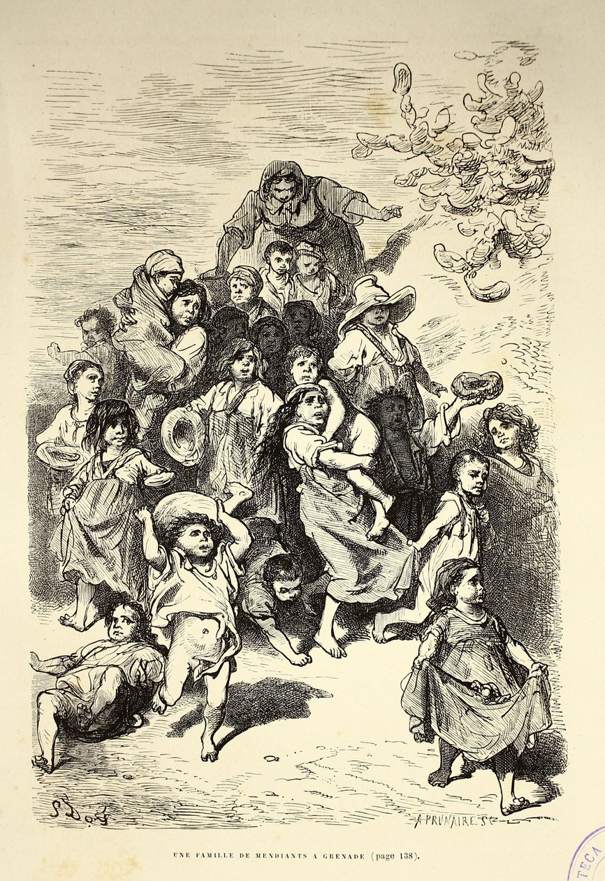 Una familia de mendigos en Granada de Gustave Dore