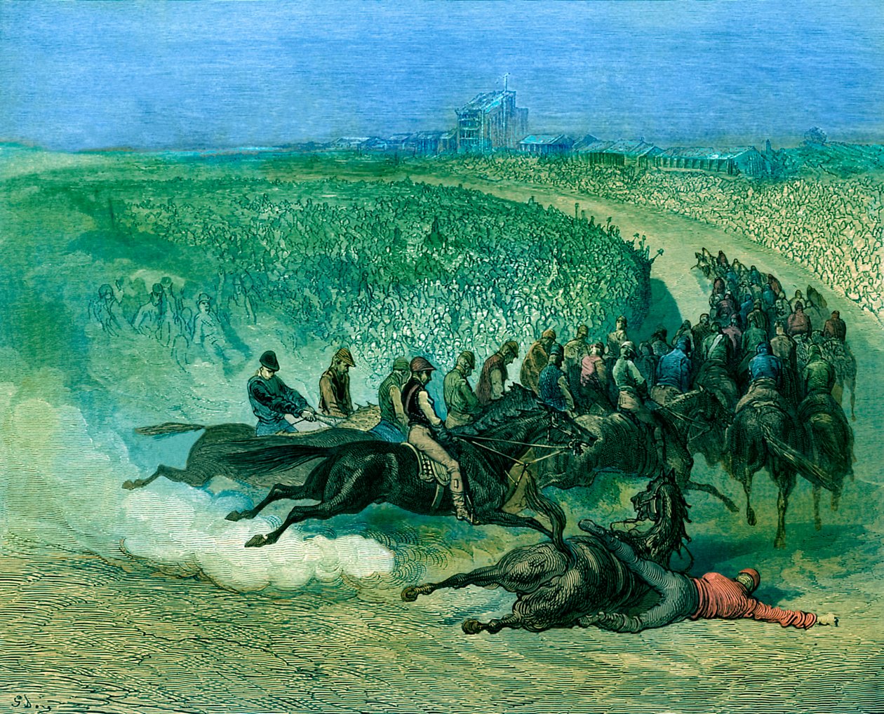 Derby Victoriano en Tattenham Corner de Gustave Dore