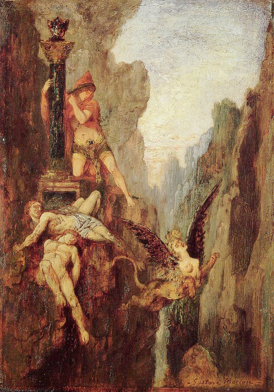 La esfinge derrotada, c.1878 de Gustave Moreau