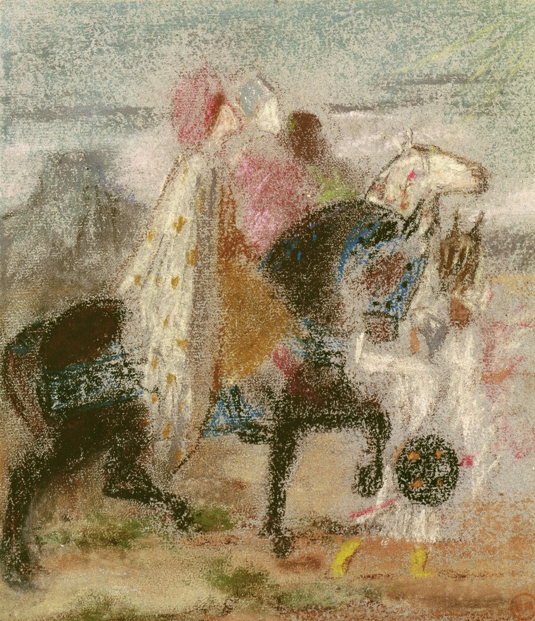 Los tres magos, comenzado en 1860 y re trabajado después de 1882 de Gustave Moreau