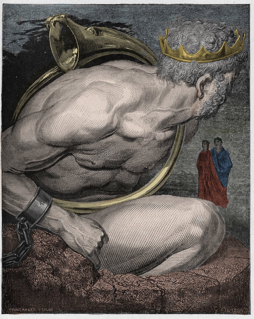 Inferno, Canto 31: Nimrod de los gigantes, ilustración de La Divina Comedia de Dante Alighieri, 1885 de Gustave after Dore